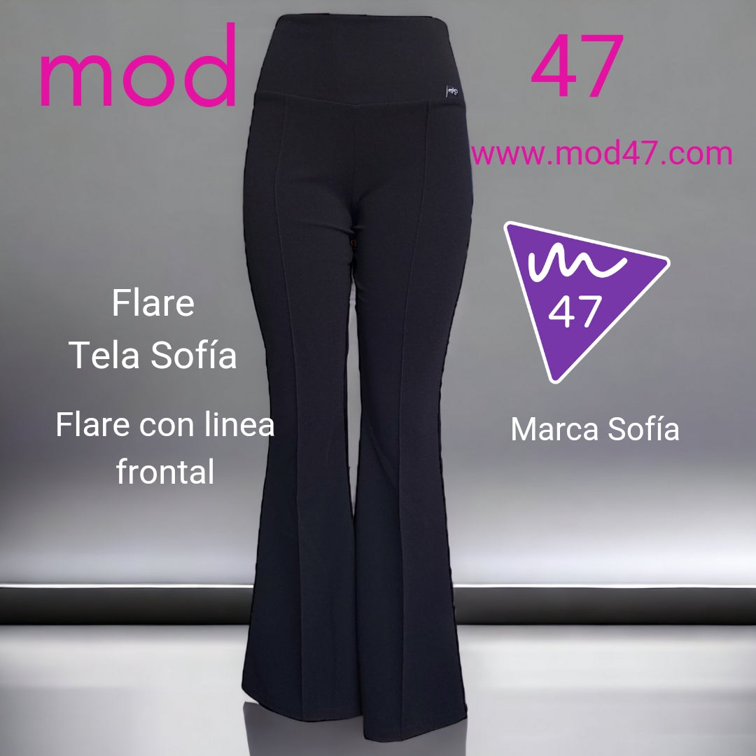 Calza Flare Tela Sofía con línea frontal