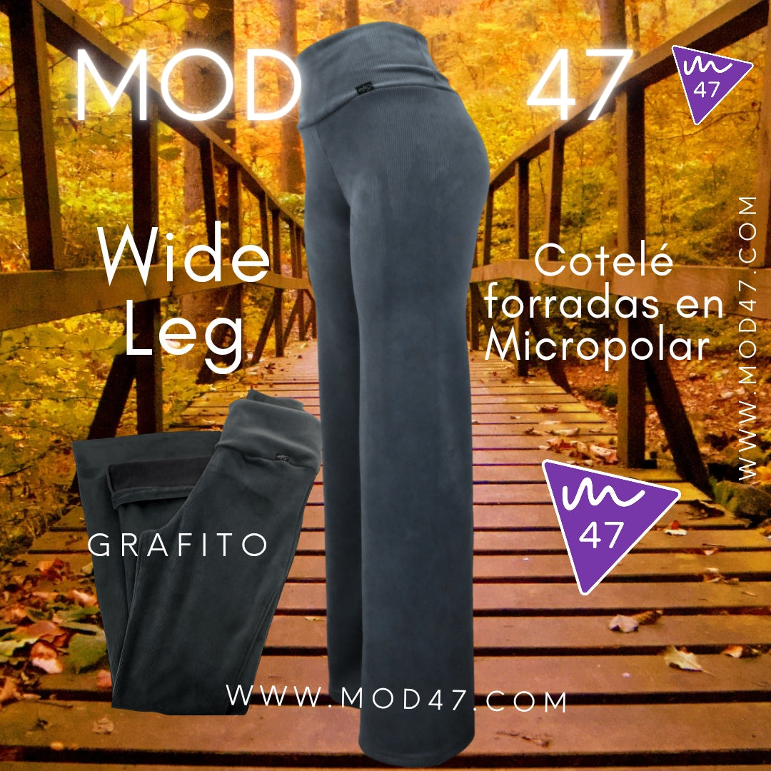 Wide Leg de Cotelé Plush forradas en micropolar