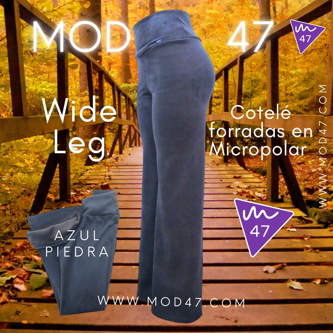 Wide Leg de Cotelé Plush forradas en micropolar