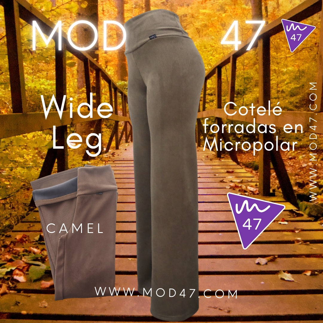 Wide Leg de Cotelé Plush forradas en micropolar