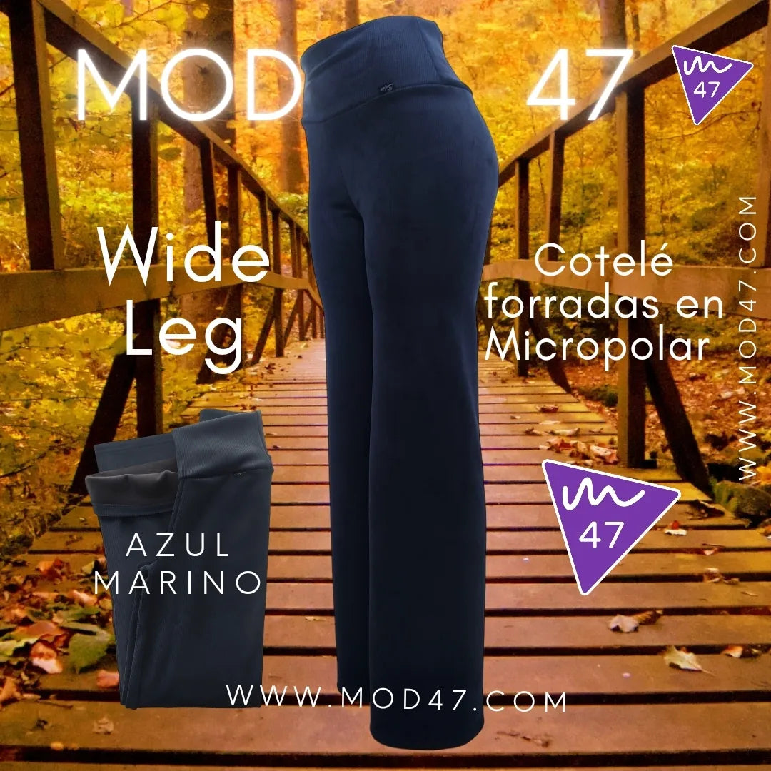 Wide Leg de Cotelé Plush forradas en micropolar