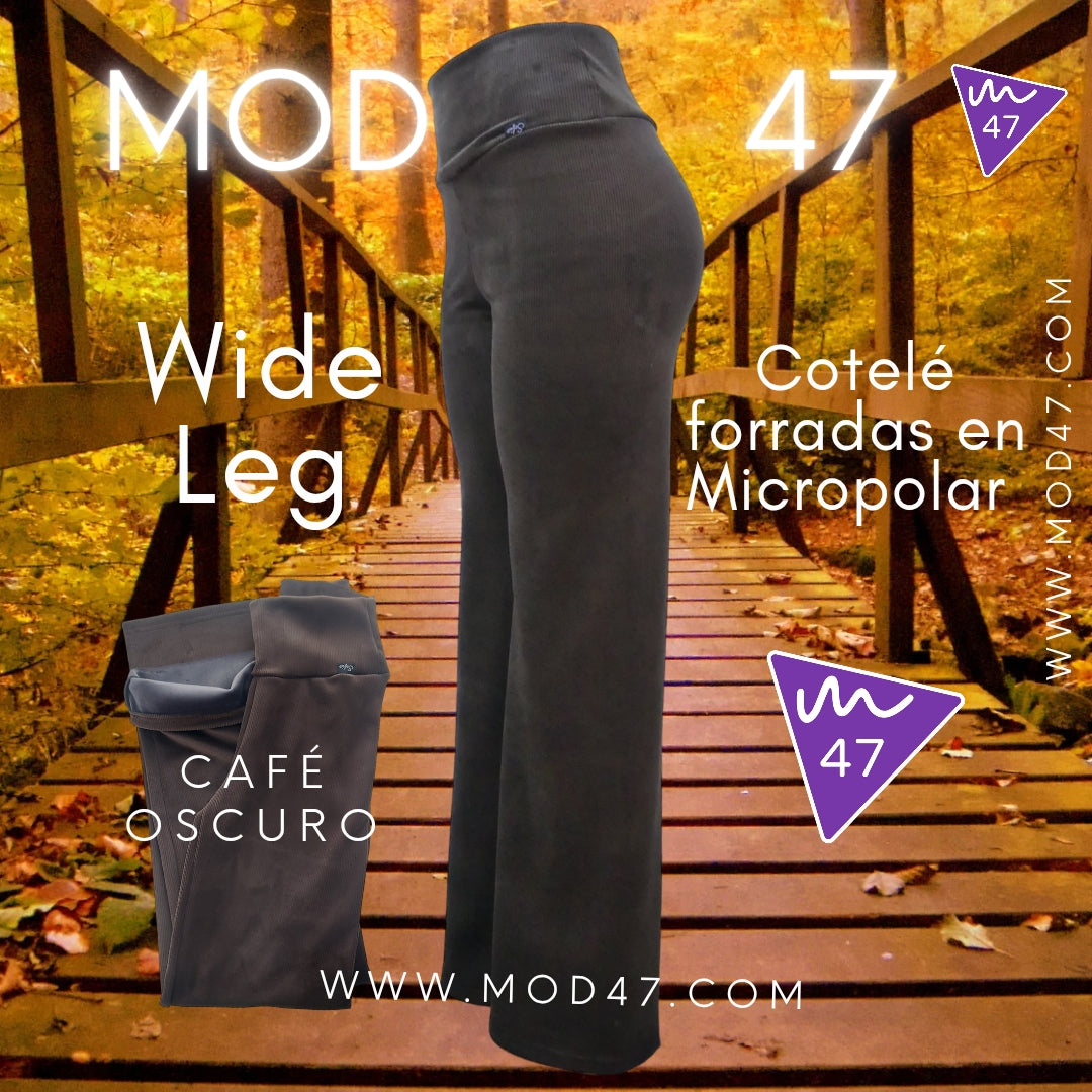 Wide Leg de Cotelé Plush forradas en micropolar