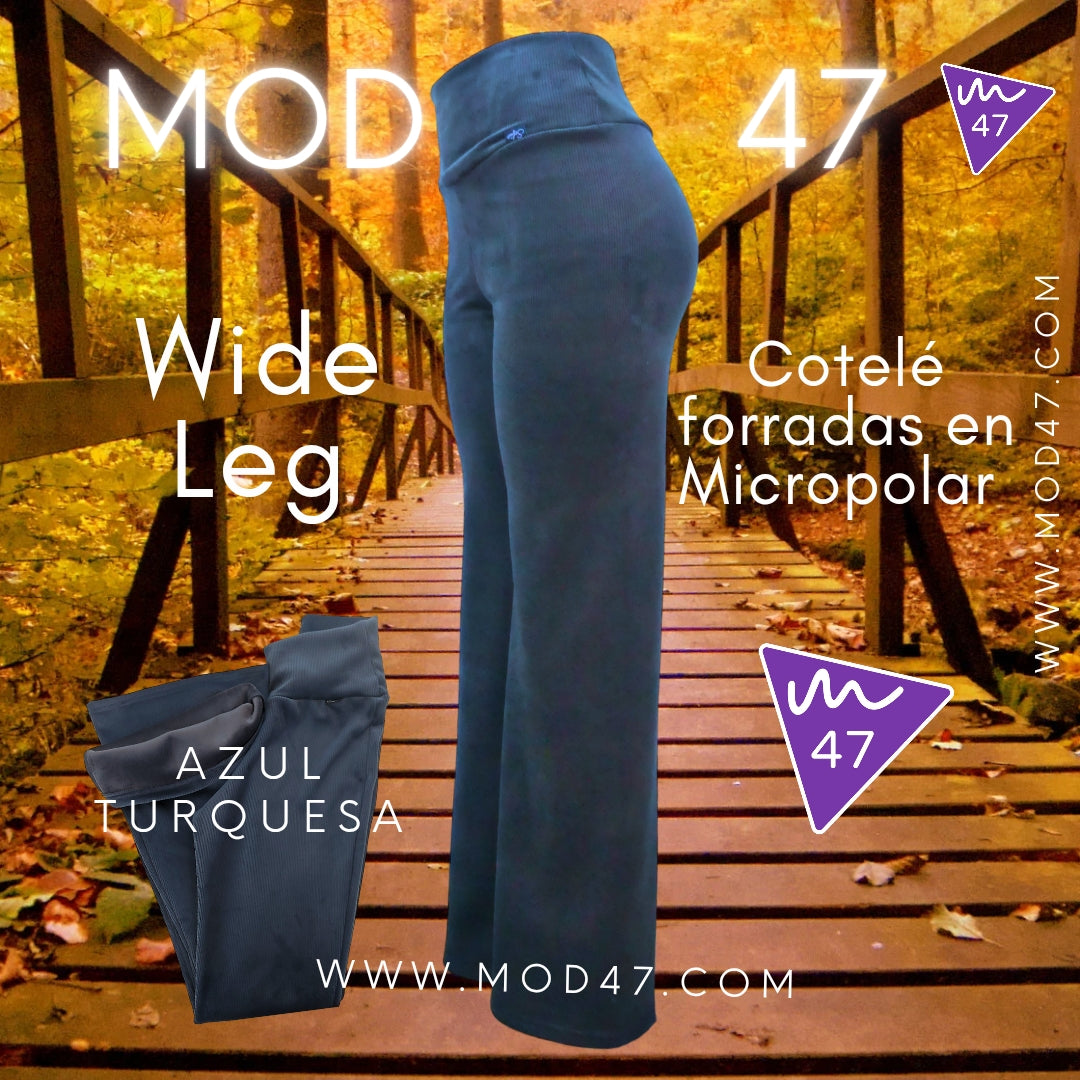Wide Leg de Cotelé Plush forradas en micropolar