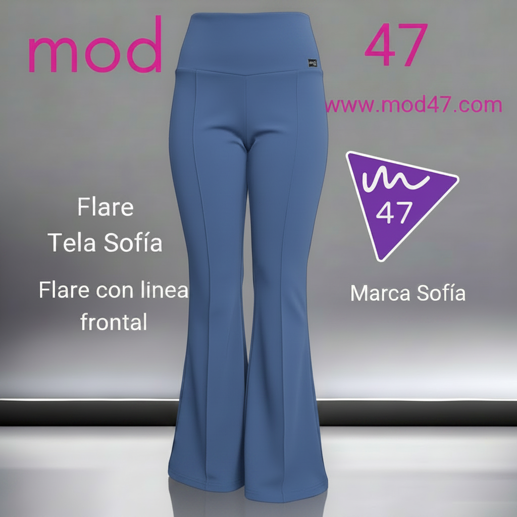 Calza Flare Tela Sofía con línea frontal