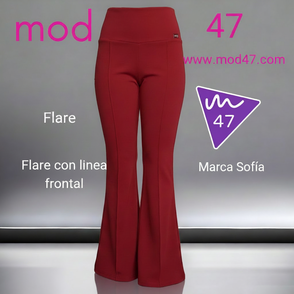 Calza Flare Tela Sofía con línea frontal