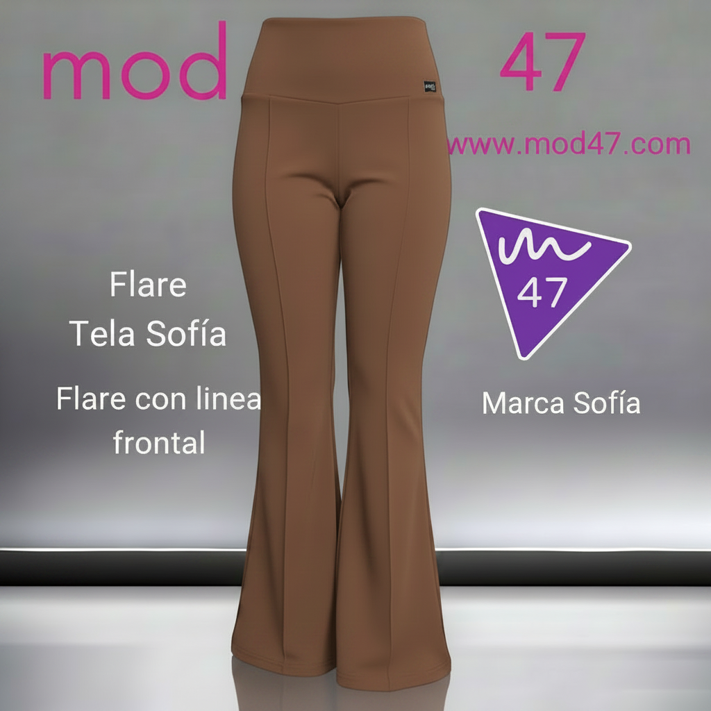 Calza Flare Tela Sofía con línea frontal