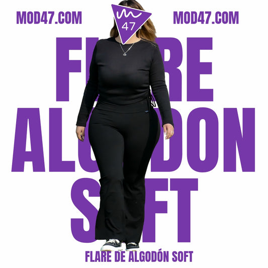 Calza Flare Algodón Soft Elasticado